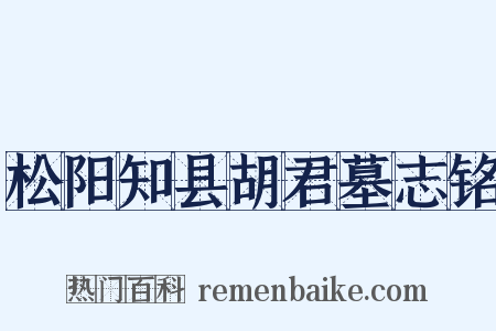松阳知县胡君墓志铭是什么意思的图片